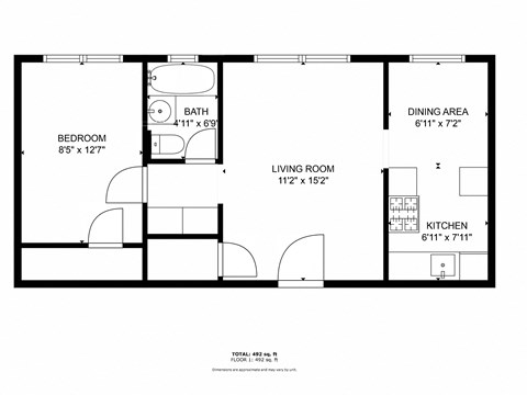 a floor plan of a living room and a bedroom